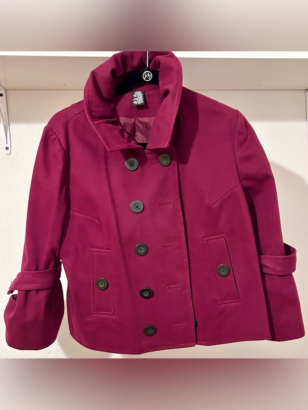 Mixit Plum Double-Breasted Peacoat